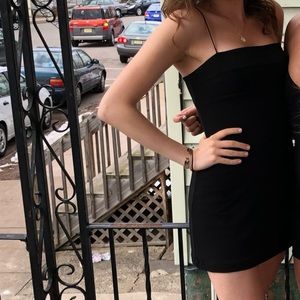 Black Spaghetti Strap Mini Dress